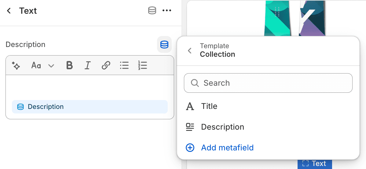 Using metafields in shopify for custom data